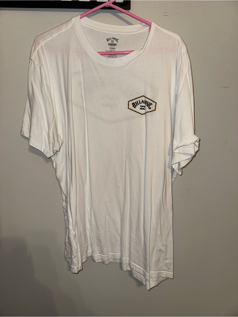 Billabong White Short Sleeve Tee with Patch Logo